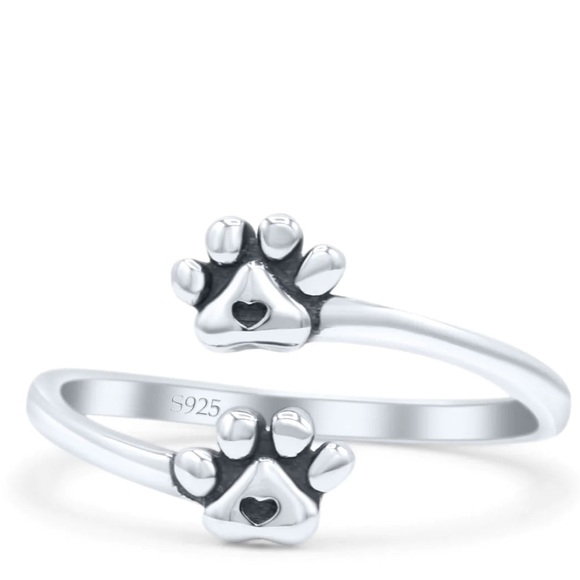 925 Sterling Silver Dog’s Paw Ring - Picture 2 of 4
